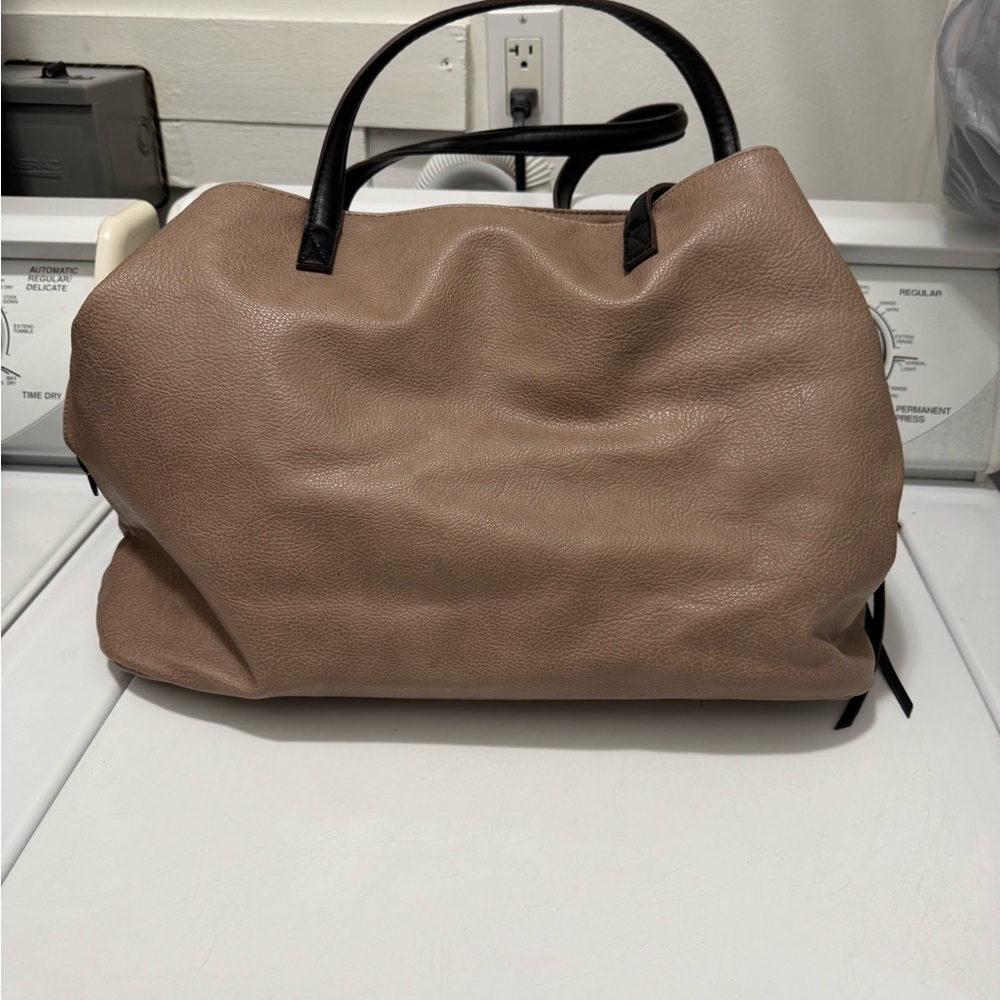 Sole Society Tan and Black Travel Bag